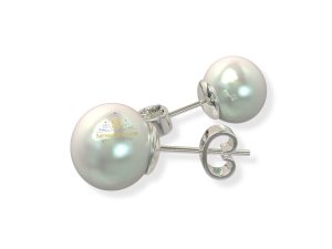 SJ SHUBHAM JEWELLERS™ 925 Sterling Silver Pearl Studs Earrings For Women and Girls and Kids (7 MM Medium)