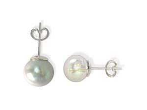 SJ SHUBHAM JEWELLERS™ 925 Sterling Silver Pearl Studs Earrings For Women and Girls and Kids (5 MM Small)