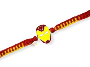 SJ Shubham Jewellers 925 Sterling Silver Iron Man Rakhi for Brother | Charm Bracelet with Roli Chawal | Raksha Bandhan Gift for Men & Boys