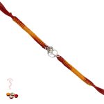 SJ Shubham Jewellers 925 Sterling Silver Om Trishul (Curved) Rakhi for Brother | Charm Bracelet with Roli Chawal | Raksha Bandhan Gift for Men & Boys