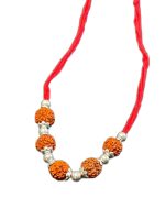 SJ Shubham Jewellers 925 Sterling Silver Rudraksha (Five Bead) Rakhi for Brother | Charm Bracelet with Roli Chawal | Raksha Bandhan Gift for Men & Boys
