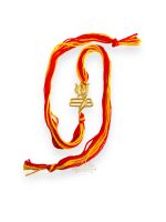 SJ Shubham Jewellers 925 Sterling Silver Shiva (Golden) Rakhi for Brother | Charm Bracelet with Roli Chawal | Raksha Bandhan Gift for Men & Boys