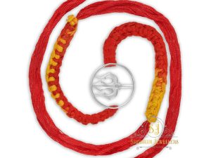 SJ Shubham Jewellers 925 Sterling Silver Trishul (Round) Rakhi for Brother | Charm Bracelet with Roli Chawal | Raksha Bandhan Gift for Men & Boys