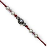 SJ Shubham Jewellers 925 Sterling Silver White (Daisy) Rakhi for Brother | Charm Bracelet with Roli Chawal | Raksha Bandhan Gift for Men & Boys