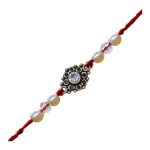 SJ Shubham Jewellers 925 Sterling Silver White (Flower) Rakhi for Brother | Charm Bracelet with Roli Chawal | Raksha Bandhan Gift for Men & Boys