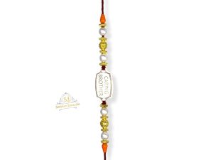 SJ Shubham Jewellers 925 Sterling Silver Cool Bro Rakhi for Brother | Charm Bracelet with Roli Chawal | Raksha Bandhan Gift for Men & Boys