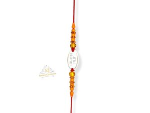 SJ Shubham Jewellers 925 Sterling Silver Lil Bro Rakhi for Brother | Charm Bracelet with Roli Chawal | Raksha Bandhan Gift for Men & Boys