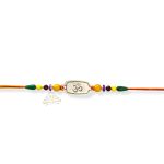 SJ Shubham Jewellers 925 Sterling Silver Om Rakhi for Brother | Charm Bracelet with Roli Chawal | Raksha Bandhan Gift for Men & Boys