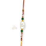 SJ Shubham Jewellers 925 Sterling Silver Shree (Design 1) Rakhi for Brother | Charm Bracelet with Roli Chawal | Raksha Bandhan Gift for Men & Boys