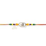 SJ Shubham Jewellers 925 Sterling Silver Shree (Design 2) Rakhi for Brother | Charm Bracelet with Roli Chawal | Raksha Bandhan Gift for Men & Boys