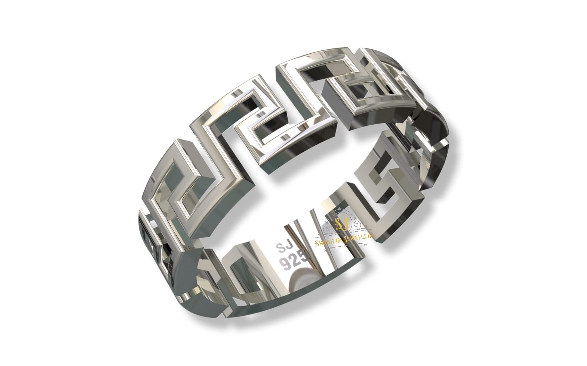 SJ SHUBHAM JEWELLERS™ 925 Sterling Silver S Loop Band style Rings For Men and women Size : 9