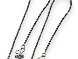JewelYaari™ 925 Silver Vintage charm anklets handmade chain anklet Payal crafted from sterling silver for Womens and Girls (Style 2)