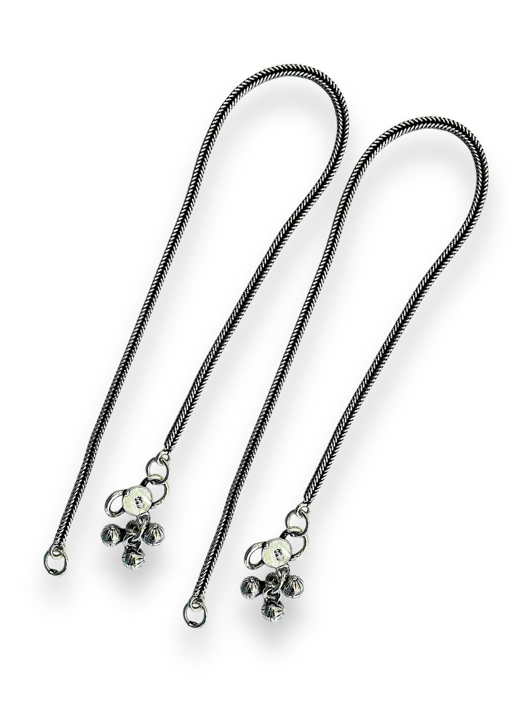 JewelYaari™ 925 Silver Vintage charm anklets handmade chain anklet Payal crafted from sterling silver for Womens and Girls (Style 2)