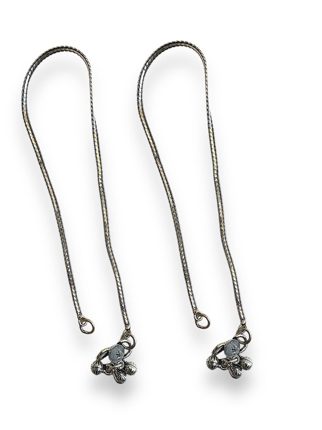 JewelYaari™ 925 Silver Vintage charm anklets handmade chain anklet Payal crafted from sterling silver for Womens and Girls (Style 3)