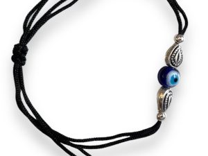 JewelYaari ™ 925 Oxidized Silver Black Cottan Thread Anklet Bracelet with Silver Ball for Girls and Women, Nazarbattu / Nazaiya Anklet Bracelet (Style11)