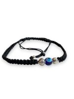 JewelYaari ™ 925 Oxidized Silver Black Cottan Thread Anklet Bracelet with Silver Ball for Girls and Women, Nazarbattu / Nazaiya Anklet Bracelet (Style12)