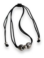 JewelYaari ™ 925 Oxidized Silver Black Cottan Thread Anklet Bracelet with Silver Ball for Girls and Women, Nazarbattu / Nazaiya Anklet Bracelet (Style2)
