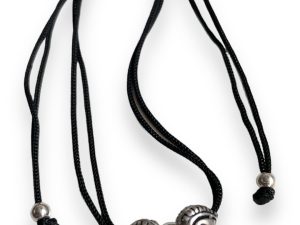 JewelYaari ™ 925 Oxidized Silver Black Cottan Thread Anklet Bracelet with Silver Ball for Girls and Women, Nazarbattu / Nazaiya Anklet Bracelet (Style2)