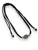JewelYaari ™ 925 Oxidized Silver Black Cottan Thread Anklet Bracelet with Silver Ball for Girls and Women, Nazarbattu / Nazaiya Anklet Bracelet (Style4)
