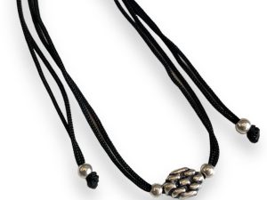 JewelYaari ™ 925 Oxidized Silver Black Cottan Thread Anklet Bracelet with Silver Ball for Girls and Women, Nazarbattu / Nazaiya Anklet Bracelet (Style4)