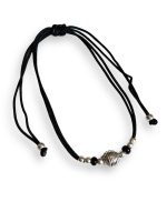 JewelYaari ™ 925 Oxidized Silver Black Cottan Thread Anklet Bracelet with Silver Ball for Girls and Women, Nazarbattu / Nazaiya Anklet Bracelet (Style5)