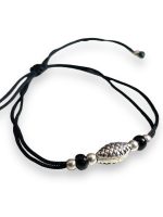 JewelYaari ™ 925 Oxidized Silver Black Cottan Thread Anklet Bracelet with Silver Ball for Girls and Women, Nazarbattu / Nazaiya Anklet Bracelet (Style6)